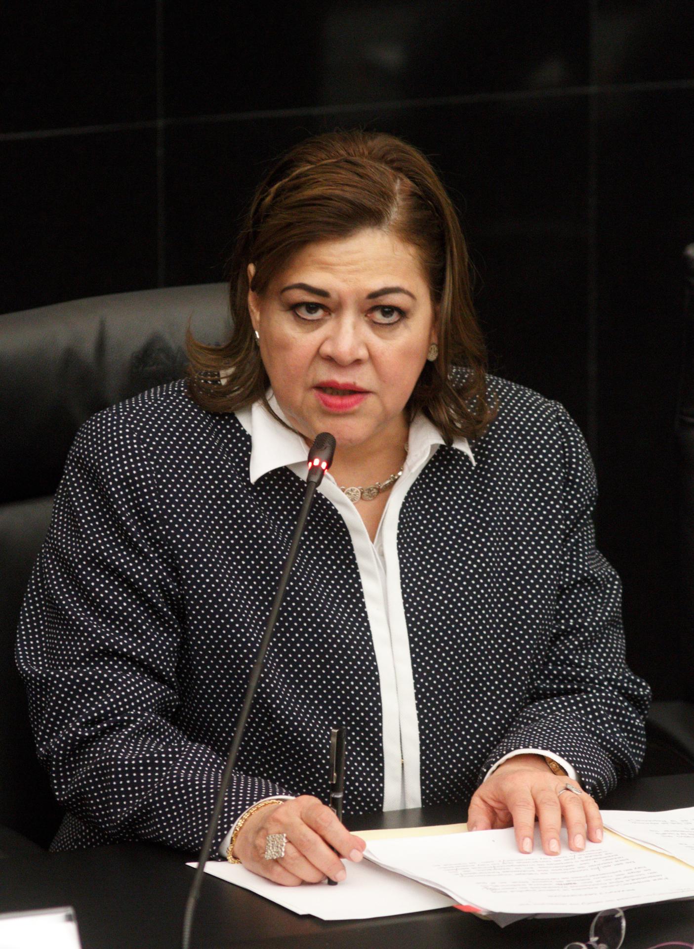 Fotografía de archivo de la consejera del Consejo de la Judicatura Federal (CJF), Eva Verónica de Gyves, durante un acto protocolario en Ciudad de México (México). EFE/María de la Luz Ascencio