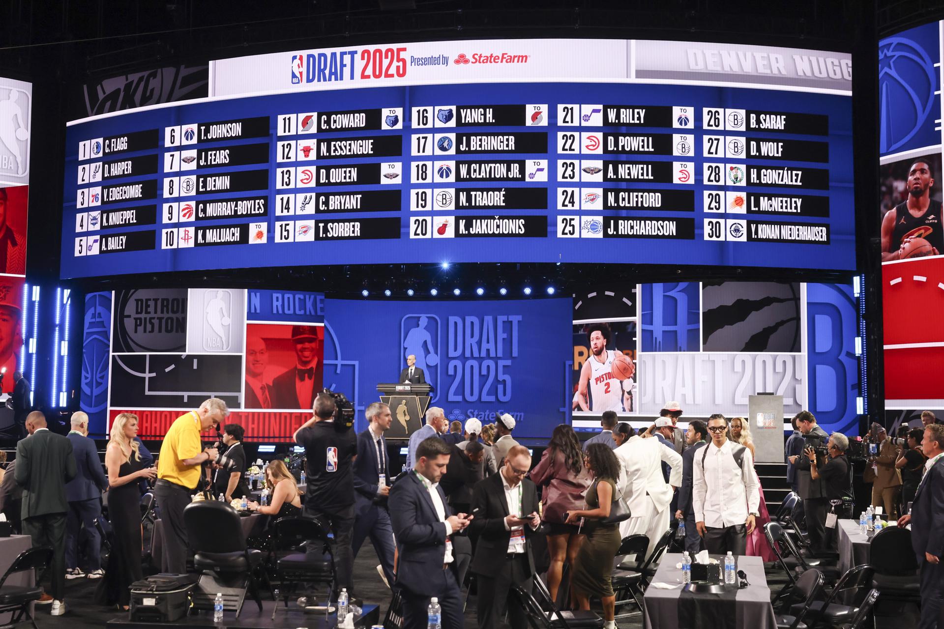 El Barclays Center, el hogar de los Brooklyn Nets, acoge el draft de la NBA de 2025, que se celebra en dos días. EFE/EPA/SARAH YENESEL SHUTTERSTOCK OUT