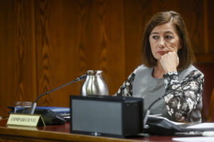 Imagen de la presidenta del Congreso, Francina Armengol, durante su comparecencia en la comisión de investigación del caso Koldo en el Senado el pasado día 7. EFE/ Fernando Alvarado