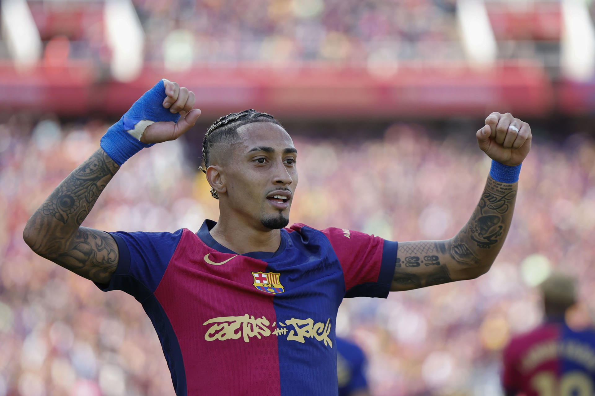 -El delantero del Barcelona Raphinha.-EFE/ Alberto Estévez