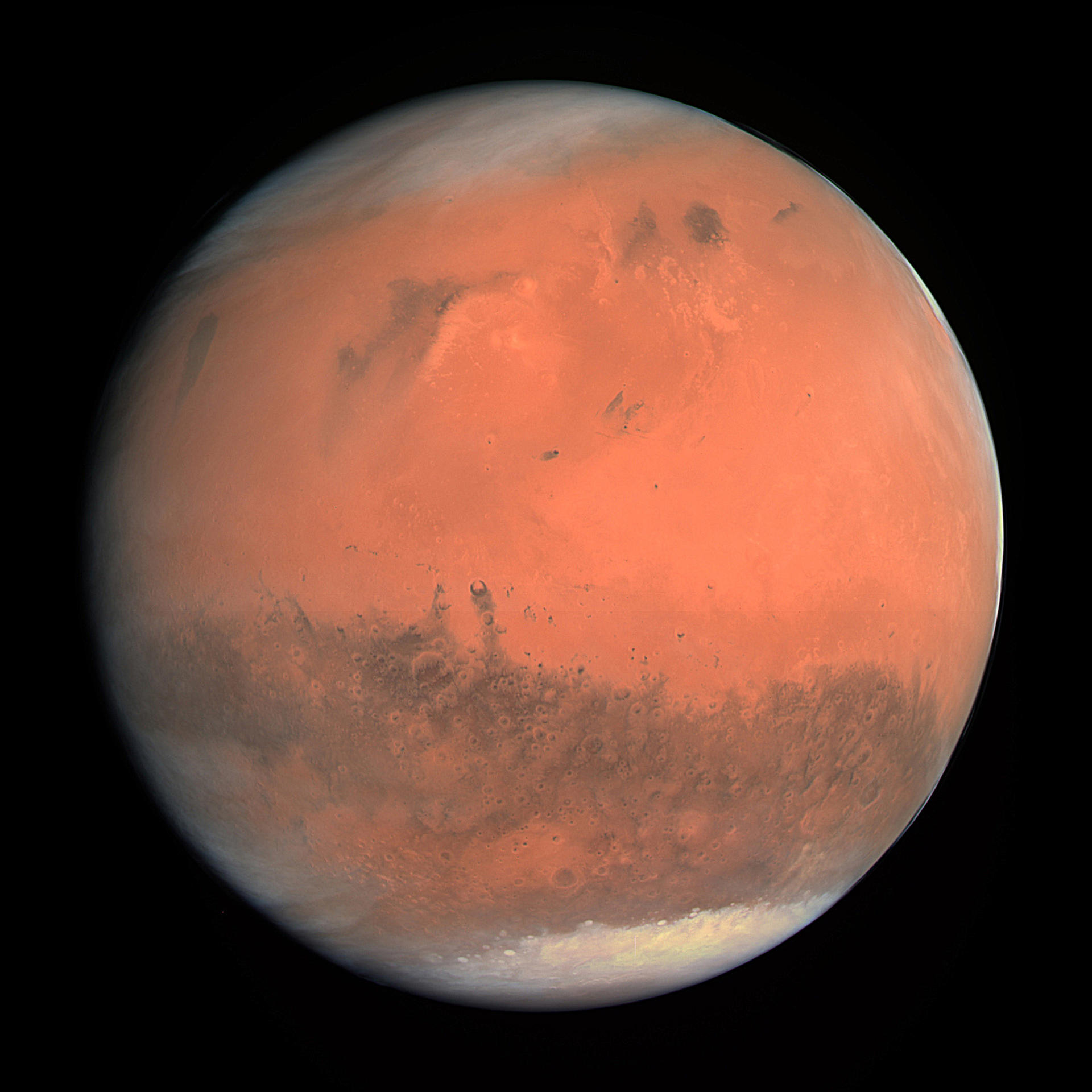 Imagen de Marte tomada por el instrumento Osiris a bordo de la nave espacial Rosetta de la ESA. Una investigación liderada por el Instituto de Astrofísica de Andalucía (IAA-CSIC) ha vinculado la inclinación del eje de rotación de Marte, que ha cambiado a lo largo de la historia, con la pérdida de agua del planeta rojo, que aunque ahora es árido tuvo ríos, lagos y hasta océanos. EFE/CSIC//SOLO USO EDITORIAL/SOLO DISPONIBLE PARA ILUSTRAR LA NOTICIA QUE ACOMPAÑA (CRÉDITO OBLIGATORIO)//