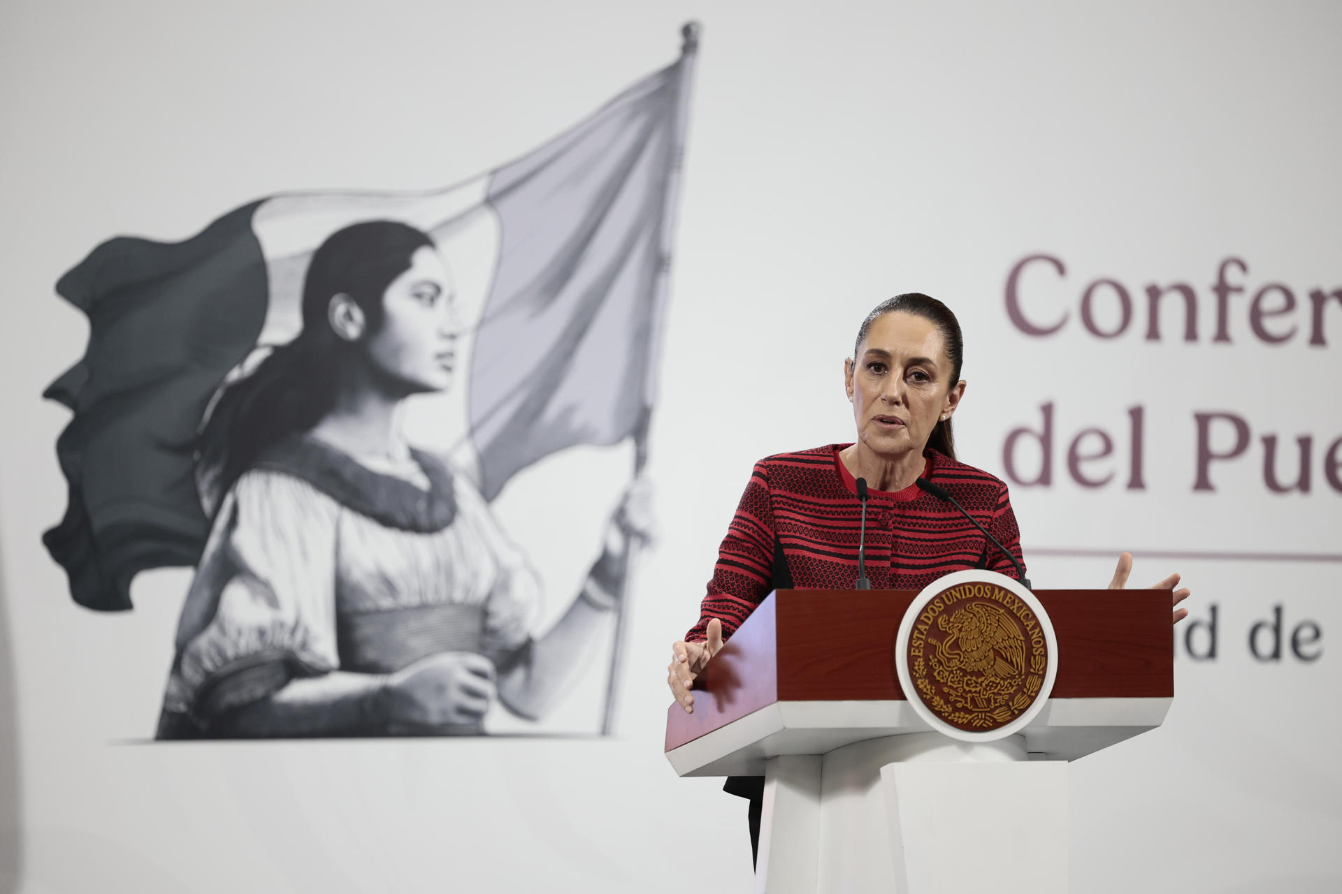 Sheinbaum señaló que pidió al gobierno de Estados Unidos informar sobre la muerte de un connacional ocurrida el pasado sábado en el Centro de Detención del Servicio de Inmigración y Control de Aduanas de Estados Unidos (ICE) en Stewart, Georgia, Estados Unidos. EFE/ José Méndez