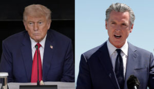 Combo de fotografías de archivo del presidente de Estados Unidos, Donald Trump (i) y el gobernador de California Gavin Newsom. EFE/ARCHIVO
