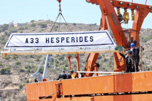 Llegada este sábado al Puerto de Cartagena (Murcia) del buque oceanográfico "Hesperides", que ha regresado tras completar su última campaña científica. EFE/Juan Carlos Caval