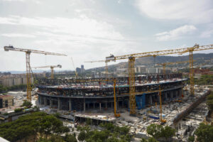 - Aspecto de las obras en el Spotify Camp  Nou este miércoles. EFE/ Quique García