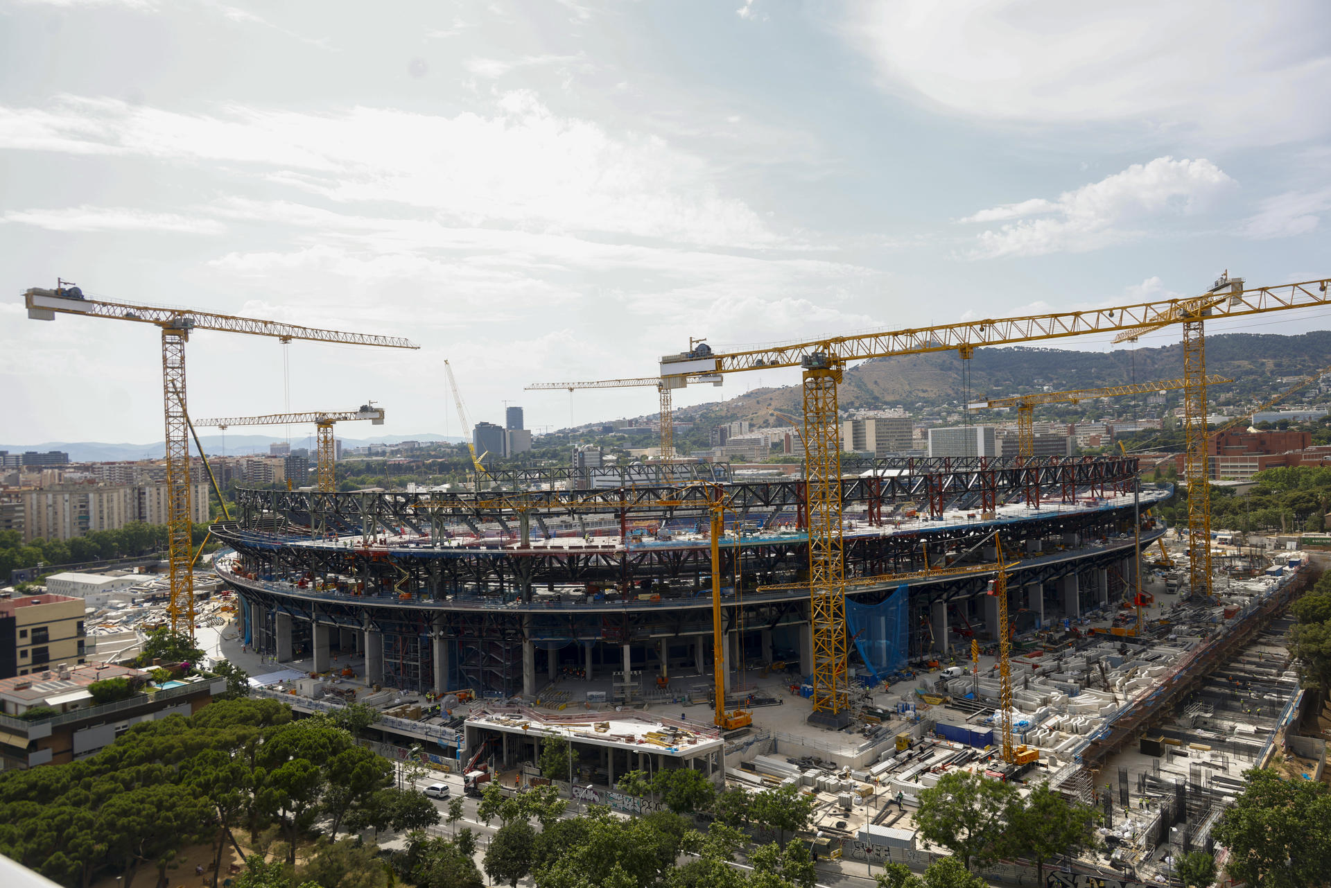- Aspecto de las obras en el Spotify Camp  Nou este miércoles. EFE/ Quique García