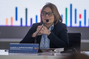 Foto de archivo de la ministra de Ciencia y Tecnología de Venezuela, Gabriela Jiménez. EFE/ MIGUEL GUTIERREZ