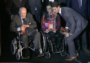 Foto de archivo de Rafael Nadal y Teresa Perales junto a Alfredo Di Stéfano. EFE/Paco Campos