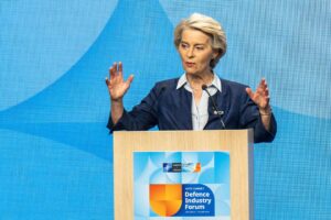 La presidenta de la Comisión Europea, Ursula von der Leyen. EFE/EPA/JONAS ROOSENS