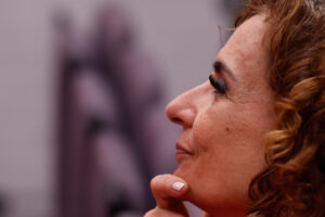 La vicepresidenta primera del Gobierno y vicesecretaria general del PSOE, María Jesús Montero, en Ferraz el pasado lunes.EFE/ Javier Lizon