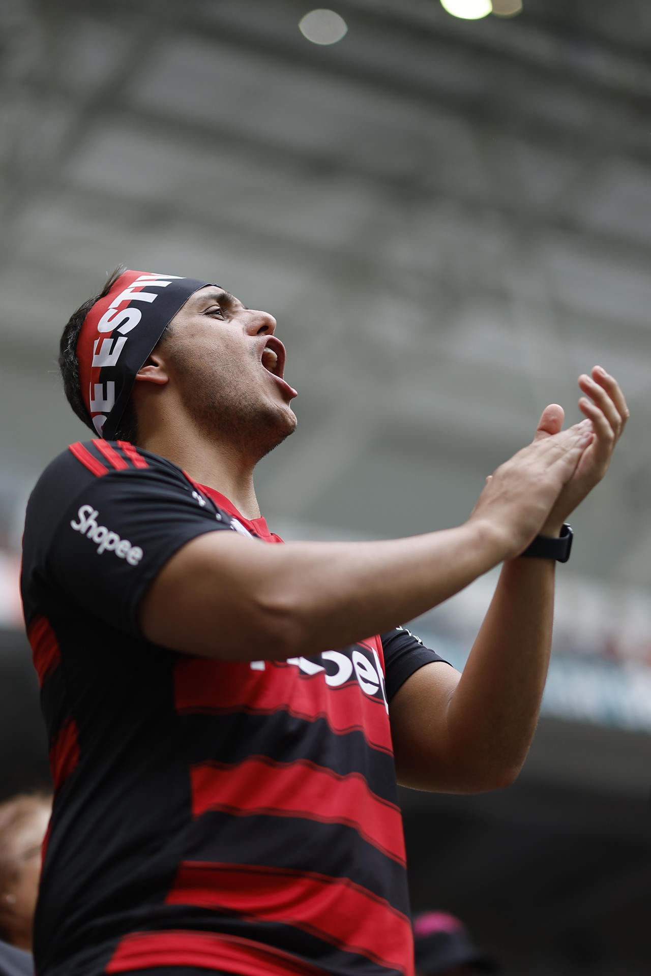 Fanáticos del Flamengo apoyan a su equipo ante el Bayern Múnich en el Mundial de Clubes. EFE/Juan Ignacio Roncoroni