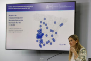 La vicepresidenta tercera y ministra para la Transición Ecológica y el Reto Demográfico, Sara Aagesen, durante la rueda de prensa posterior a la reunión semanal del Consejo de ministros, este martes en Moncloa. EFE/ JJ Guillén