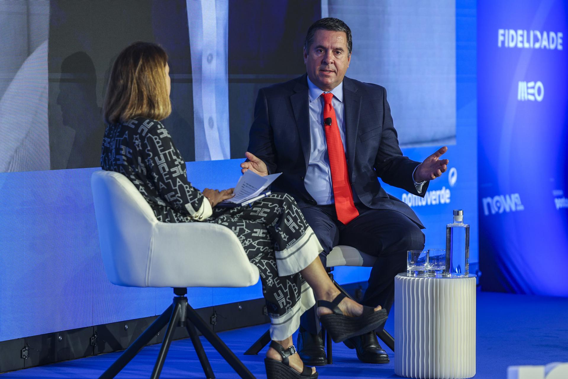 El CEO de Trump Media y presidente del Consejo Consultivo de Inteligencia de la Casa Blanca, Devin Nunes, este lunes en Lisboa.EFE/MIGUEL A. LOPES