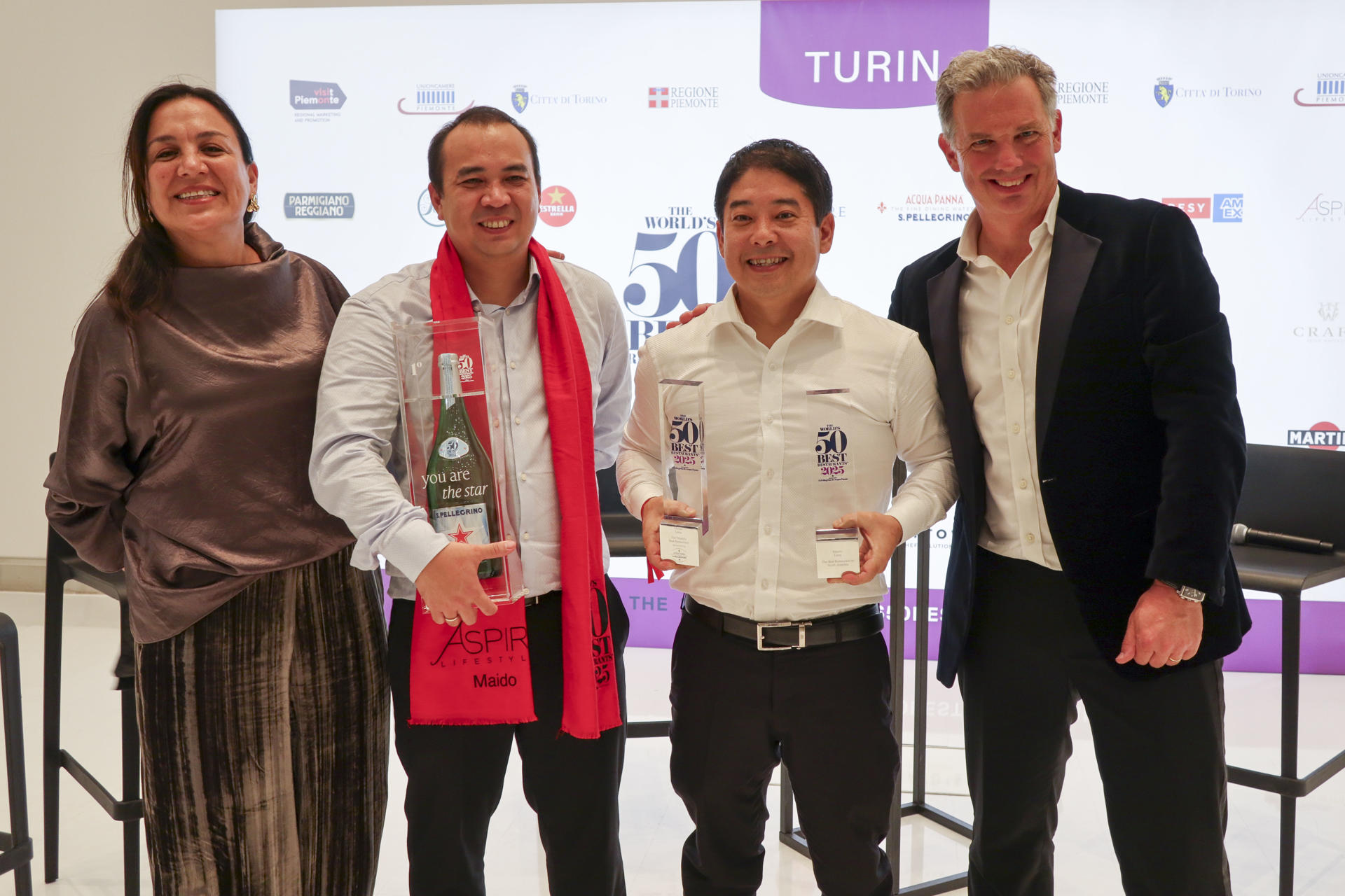 El restaurante peruano Maido, en Lima, del chef Mitsuharu 'Micha' Tsumura, se coronó este 19 de junio de 2025 en Turín (Italia) como el mejor restaurante del mundo según el listado que elaborado cada año la revista británica Restaurant, y en el que hay un total de diez latinoamericanos. EFE/Daniel Cáceres