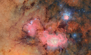 Fotografía cedida por el Observatorio Vera C. Rubin que muestra una imagen captada en su telescopio, de Nebulosas Trífidas y Laguna en el espacio. EFE/ Observatorio Vera C. Rubin
