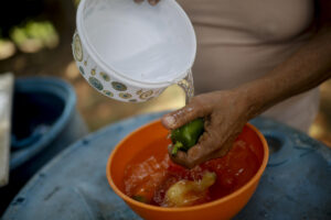Fotografía de archivo en donde una mujer lava verduras en Puerto Rico. EFE/ Bienvenido Velasco