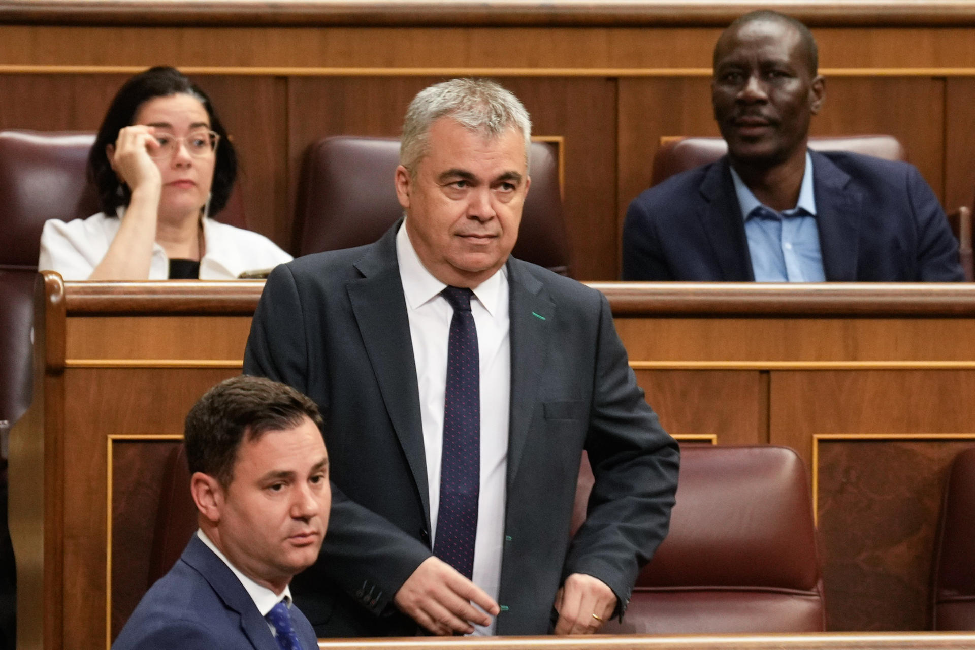 El diputado socialista Santos Cerdán en el hemiciclo del Congreso este jueves. EFE/ Borja Sanchez-Trillo