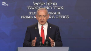 Captura de video tomada de la cuenta en X @netanyahu del primer ministro de Israel, Benjamin Netanyahu, durante una alocución. EFE/@netanyahu