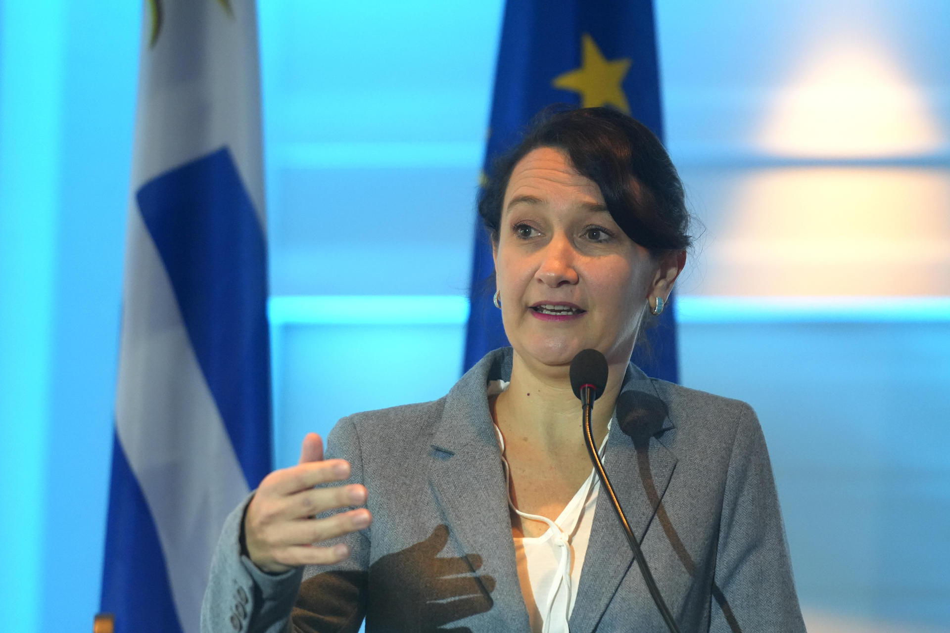 Csukasi recalcó que el acuerdo Unión Europea-Mercosur, cuya firma estima que será a fin de año, "está cerrado" y aseguró que ahora hay que "arremangarse" y empezar a prepararse internamente para aprovechar sus beneficios cuando entre en vigor. EFE/ Diego Lafache