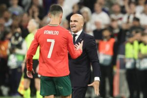 Cristiano Ronaldo, de nuevo protagonista, goleador decisivo, durante la primera semifinal de la Liga de Naciones entre Alemania y Portugal en el Allianz Arean de Múnich, Alemana EFE/EPA/RONALD WITTEK