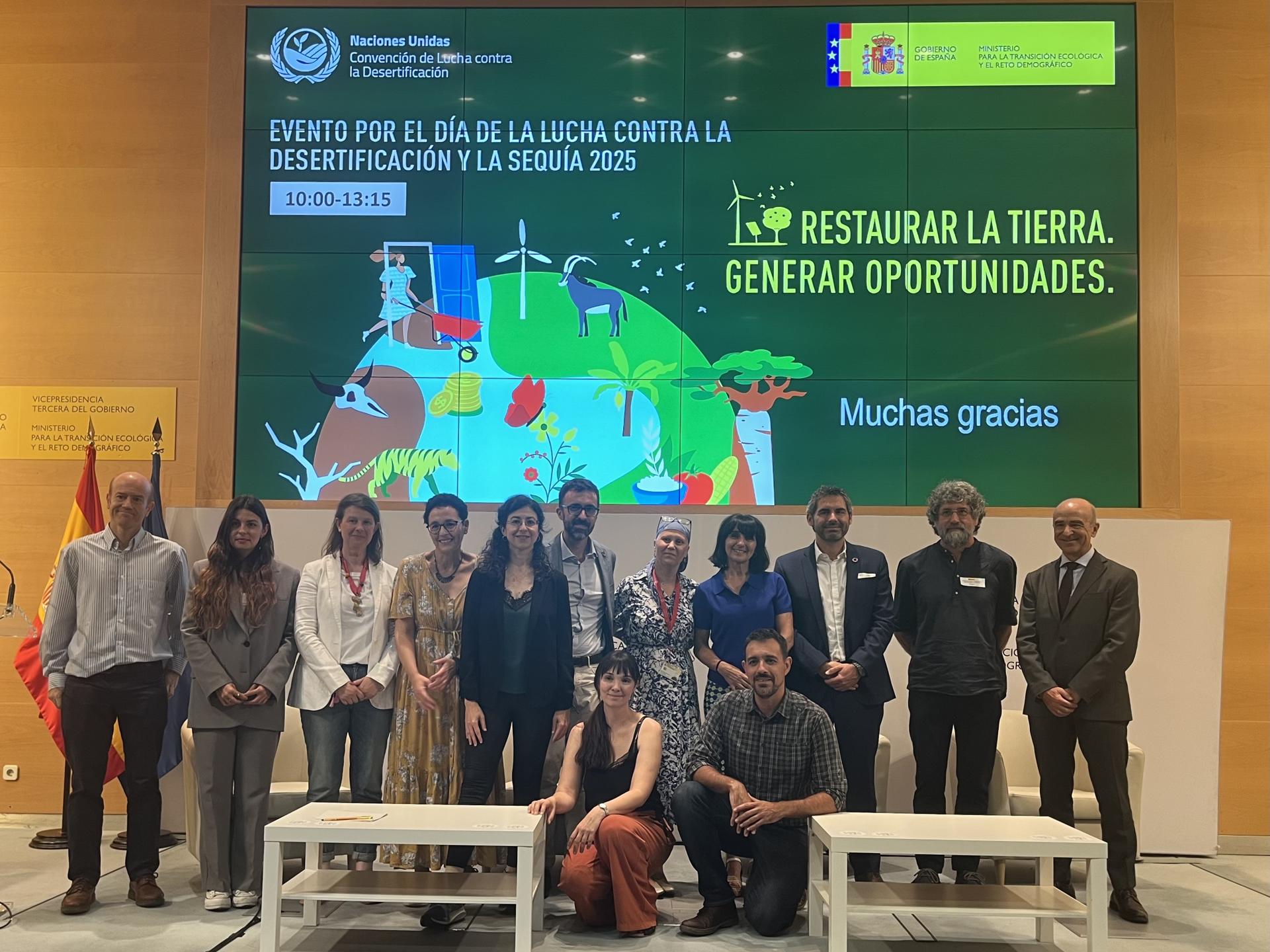 Presentación de la nueva Estrategia Nacional de Lucha contra la Desertificación (ENLD), este lunes por el Ministerio para la Transición Ecológica y el Reto Demográfico (MITECO). EFE/Lucía Pereda