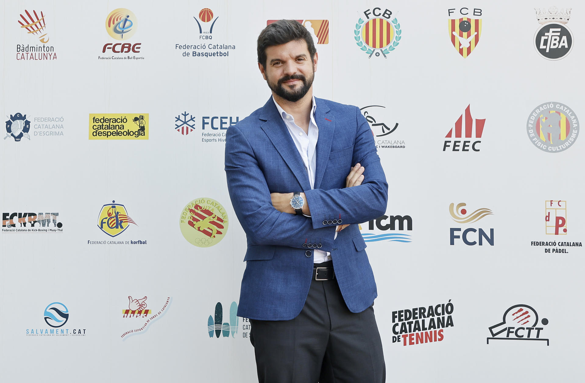 Gerard Esteva (Barcelona,1984), que acaba de renovar su mandato como presidente de la Unión de Federaciones Deportivas de Cataluña (UFEC), durante la entrevista con la Agencia EFE. EFE/ Andreu Dalmau