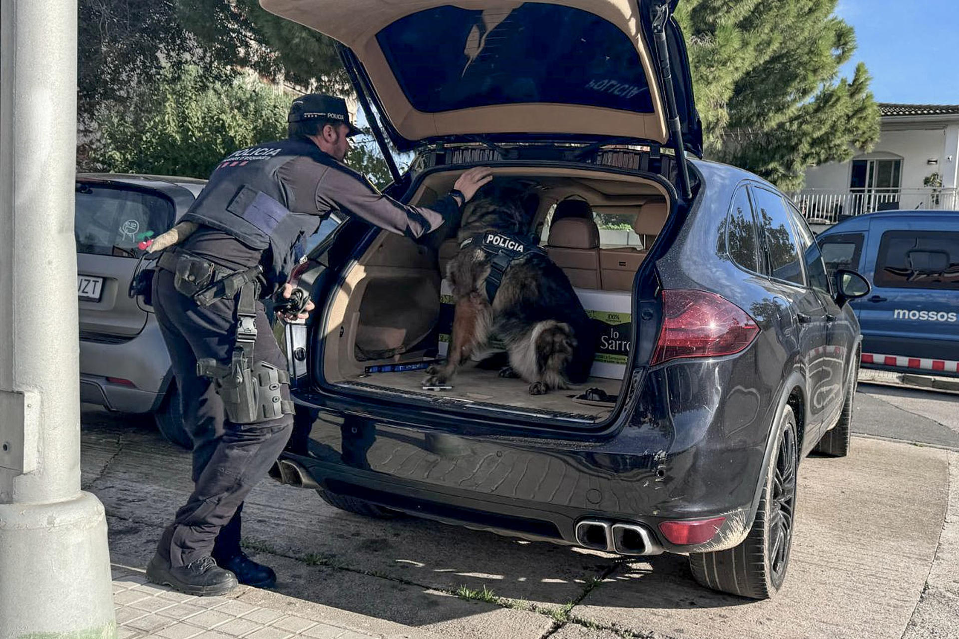 Agentes de los Mossos d'Esquadra registran un vehículo durante un operativo, en una imagen de archivo. EFE/Javier Díaz