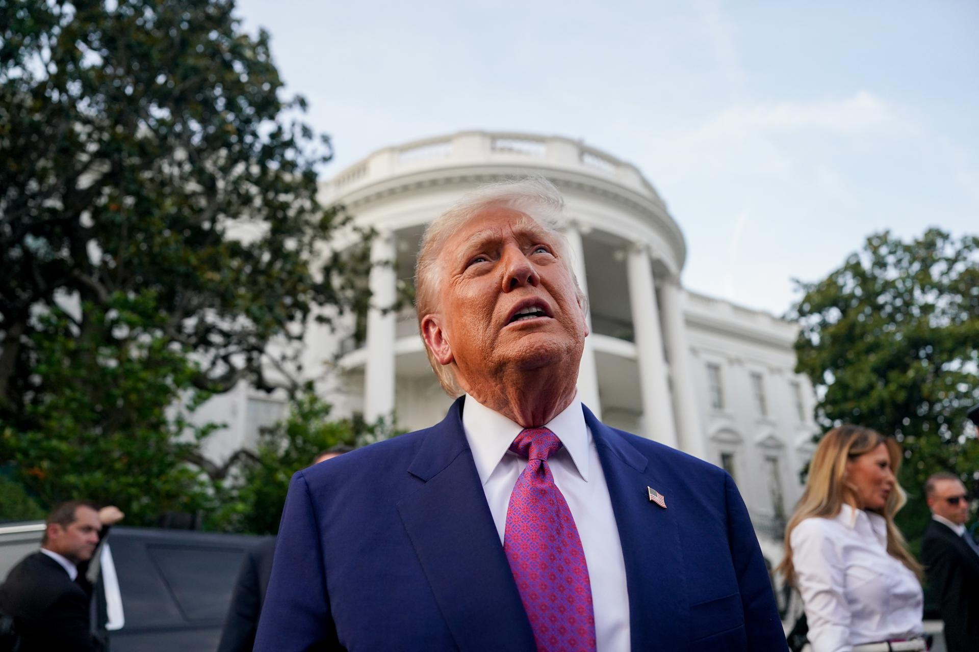 El presidente de Estados Unidos, Donald Trump, durante el picnic del Congreso en el jardín sur de la Casa Blanca en Washington. EFE/EPA/ALEXANDER DRAGO / POOL