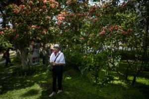 Una mujer asiste a la inauguración del 'Caracas Design Week' este sábado, en Caracas (Venezuela). EFE/ Miguel Gutiérrez