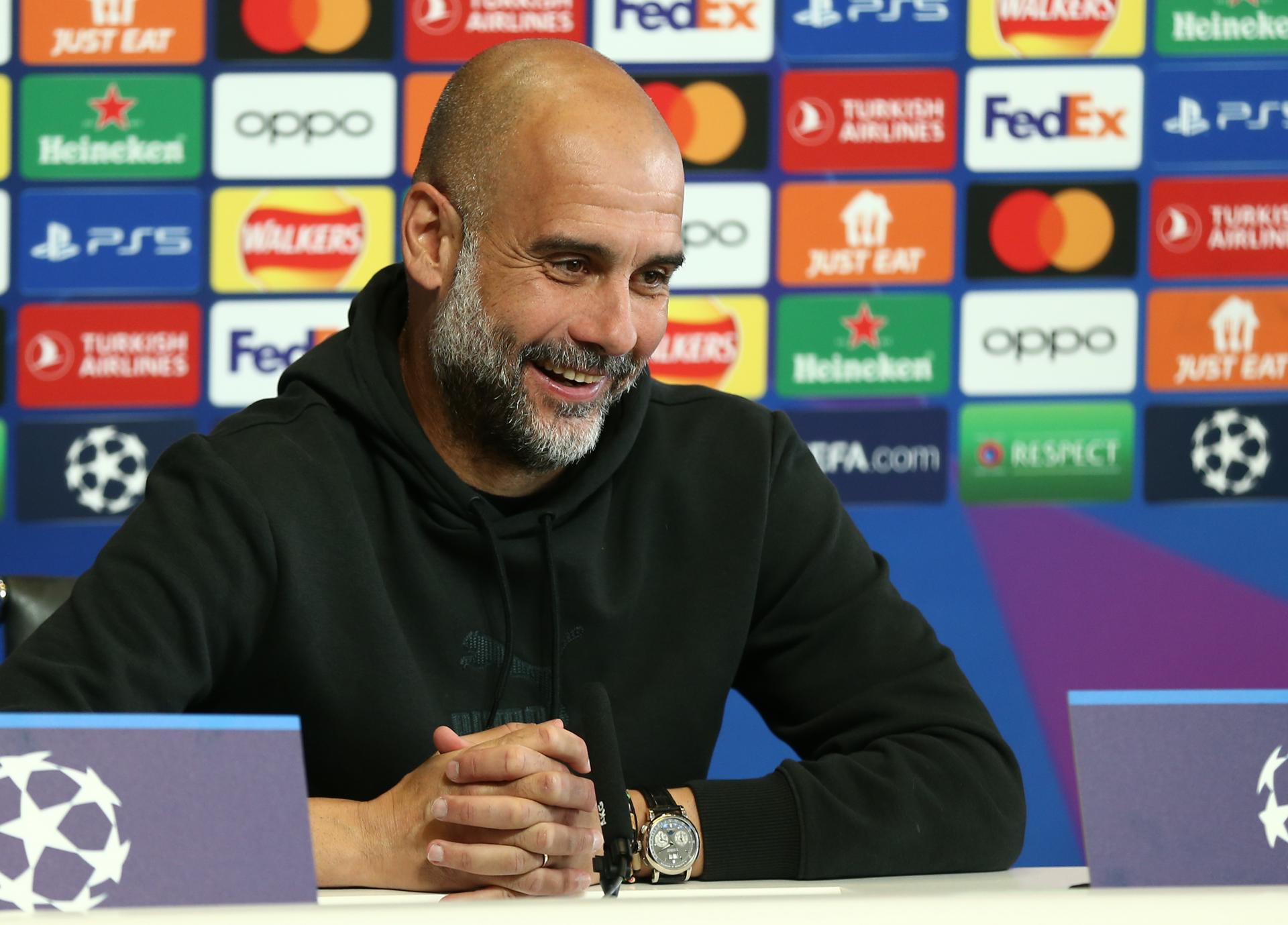 Pep Guardiola, entrenador del Manchester City. EFE/EPA/ADAM VAUGHAN