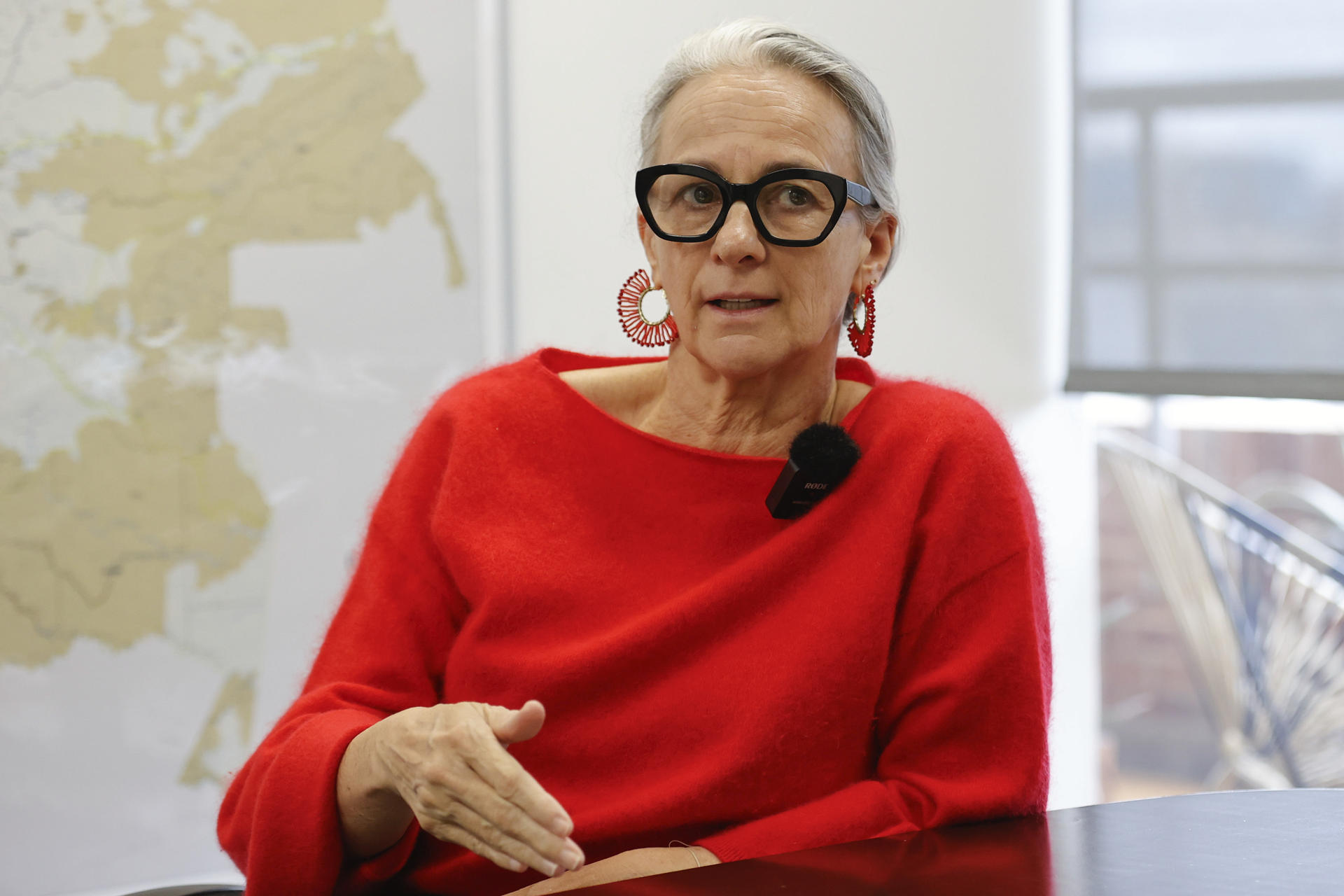 Fotografía del 17 de junio de 2025 de la representante de Unicef Colombia, Tanya Chapuisat, hablando durante una entrevista con EFE en Bogotá (Colombia). EFE/ Mauricio Dueñas Castañeda