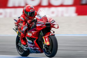 El español Marc Márquez (Ducati Desmosedici GP25),en Assen, Países Bajos. EFE/EPA/VINCENT JANNINK