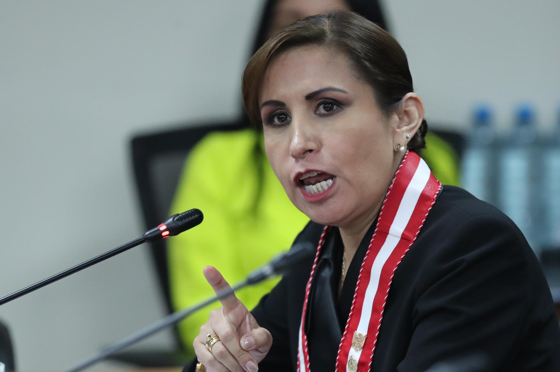 Fotografía de archivo de Patricia Benavides, exfiscal general de Perú, al comparecer ante la Comisión de Fiscalización del Congreso peruano, en Lima (Perú). EFE/Paolo Aguilar