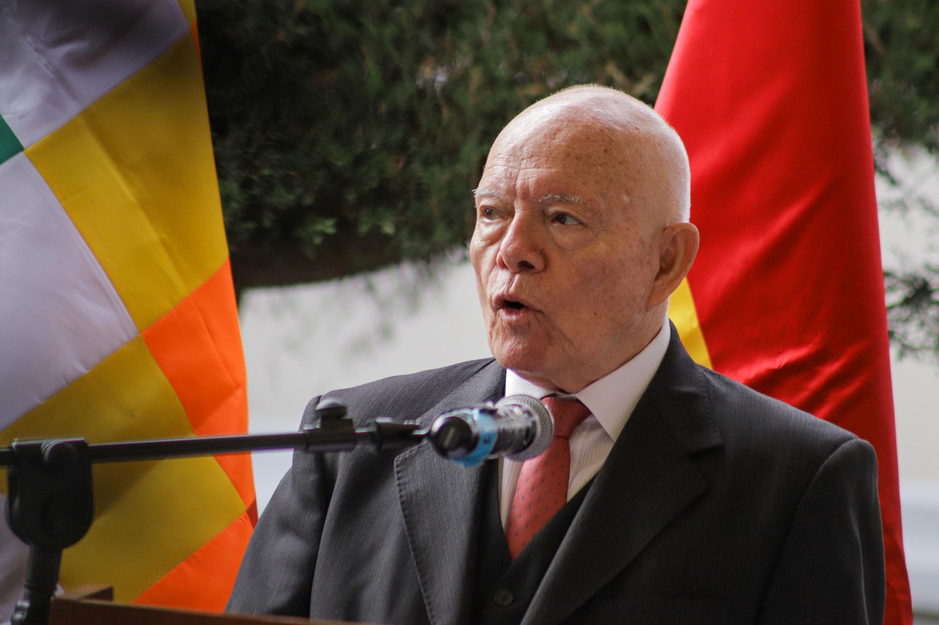 Fotografía de archivo del presidente del Tribunal Supremo Electoral de Bolivia, Oscar Hassenteufel, durante un acto público, en La Paz (Bolivia). EFE/Gabriel Márquez