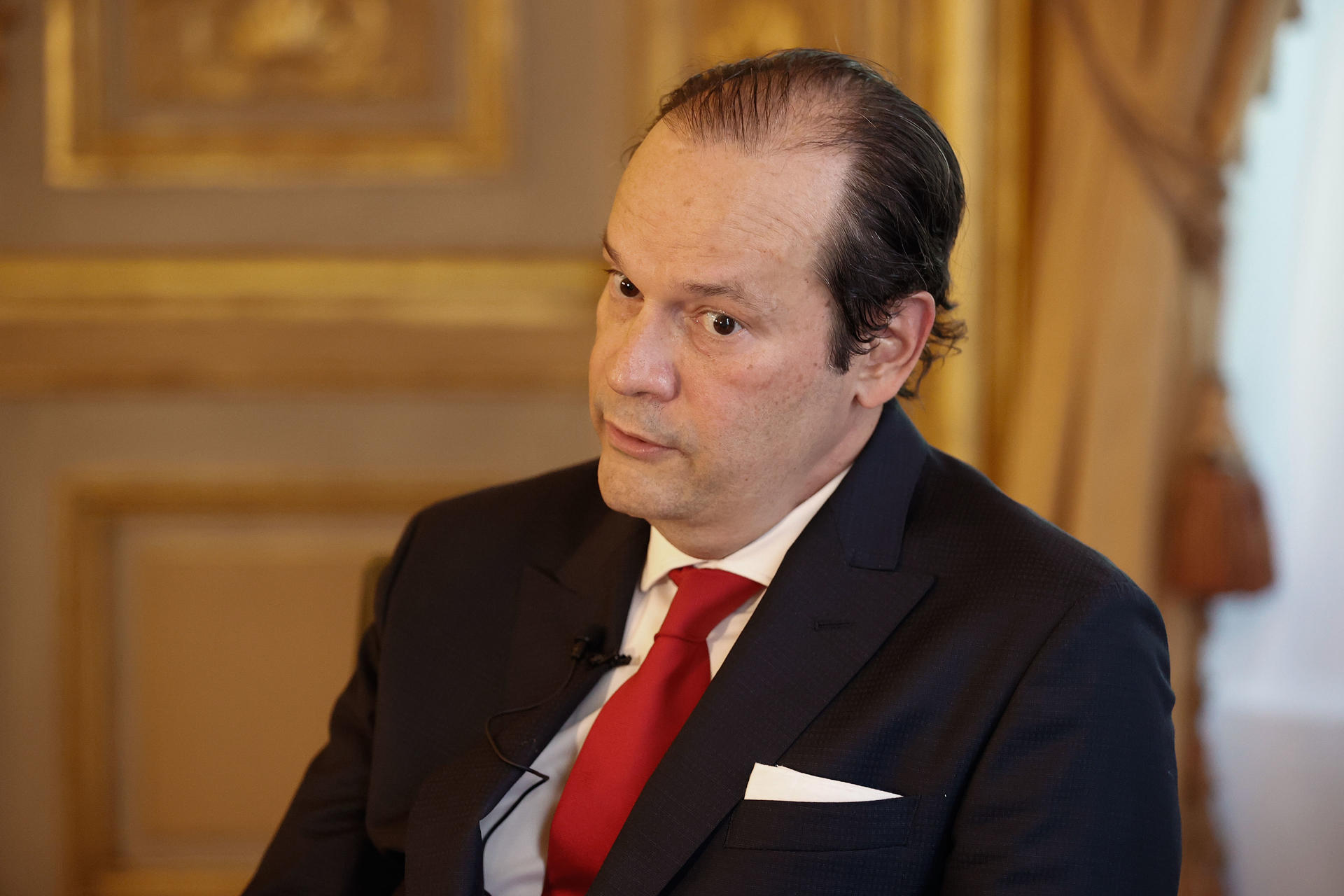 Fotografía de archivo del canciller de Panamá, Javier Martínez Acha, durante una entrevista con EFE, en Madrid (España). EFE/J.P. Gandul
