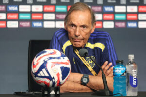 El director técnico de Boca Juniors, Miguel Ángel Russo, asiste a una rueda de prensa en Nashville (Estados Unidos). EFE/ Juan Ignacio Roncoroni