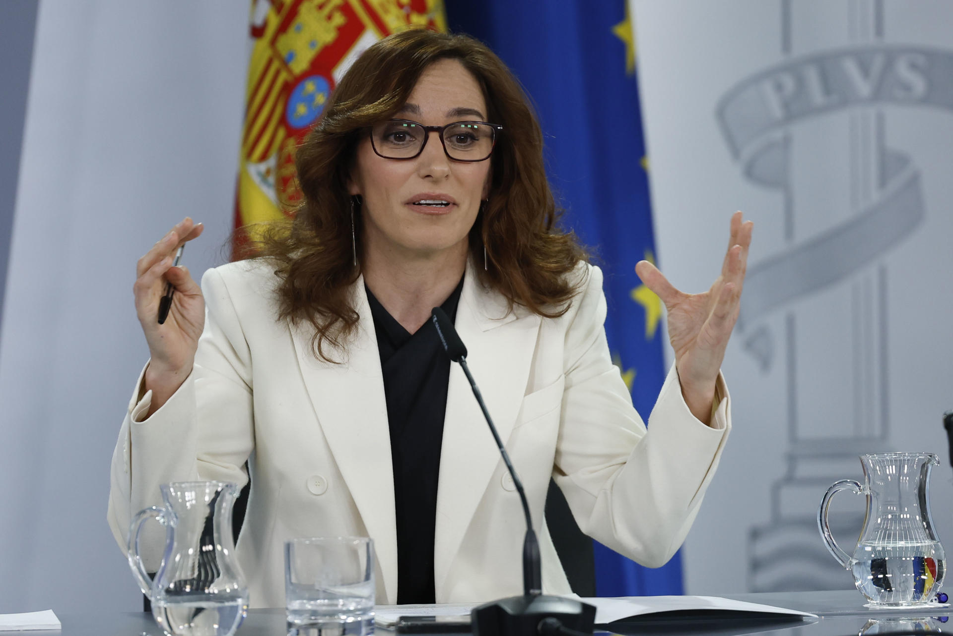 La ministra de Sanidad, Mónica García. EFE/ Juan Carlos Hidalgo