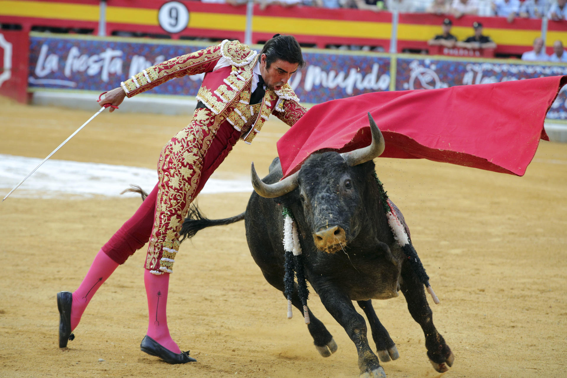 El diestro Miguel Ángel Perera durante el festejo taurino de las Fiestas del Corpus Christi celebrado este sábado en la monumental El Frascuelo de Granada. EFE/Pepe Torres.
