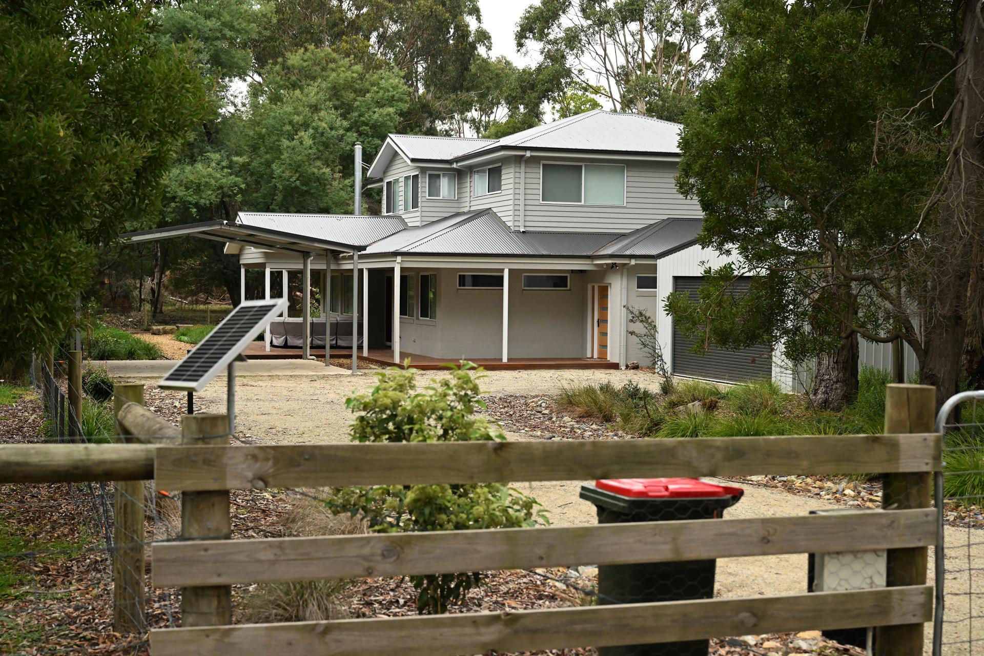 Fotografía de archivo tomada el 30 de abril de 2025 que muestra la casa de Erin Patterson en Leongatha, Victoria, Australia.
