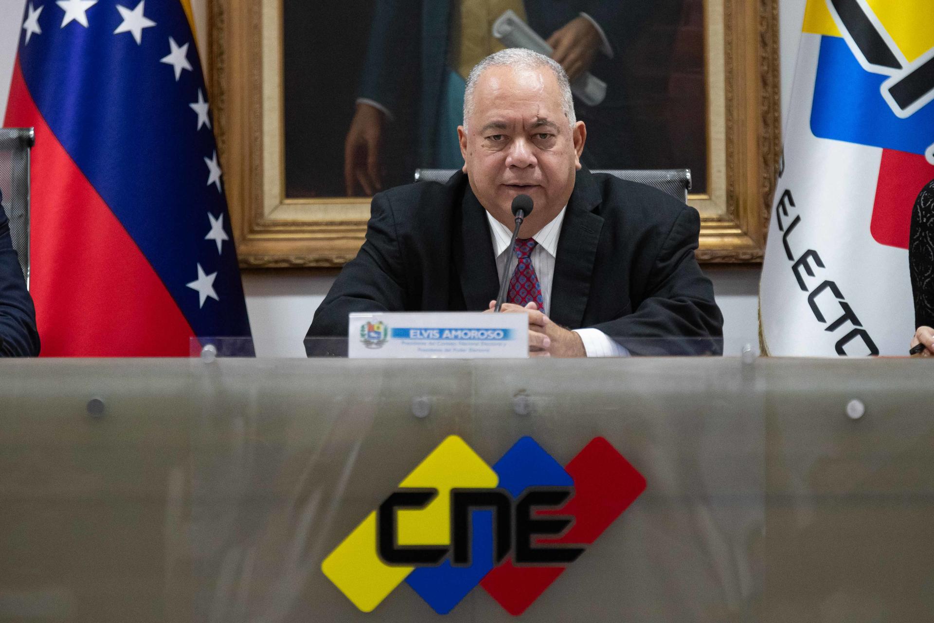 Foto de archivo del presidente del Consejo Nacional Electoral (CNE), Elvis Amoroso. EFE/ Ronald Peña R