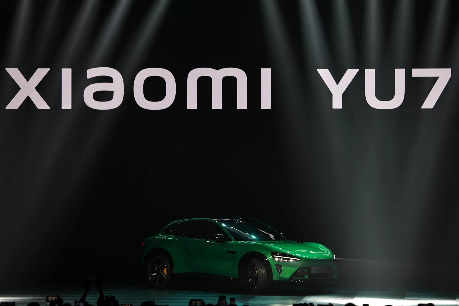 Fotografía de archivo que muestra el automóvil eléctrico Xiaomi YU7 en una presentación en Pekín, China. EFE/EPA/ANDRÉS MARTÍNEZ CASARES