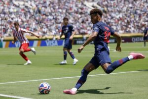Desire Doue, en el PSG-Atlético del pasado domingo. EFE/EPA/CAROLINE BREHMAN