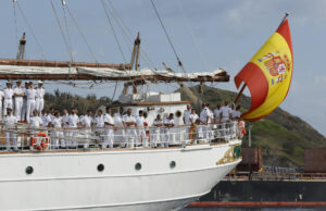 El buque escuela de la Armada española Juan Sebastián de Elcano, en el que viaja la princesa Leonor de Borbón, en una fotografía de archivo. EFE/ Mauricio Dueñas Castañeda