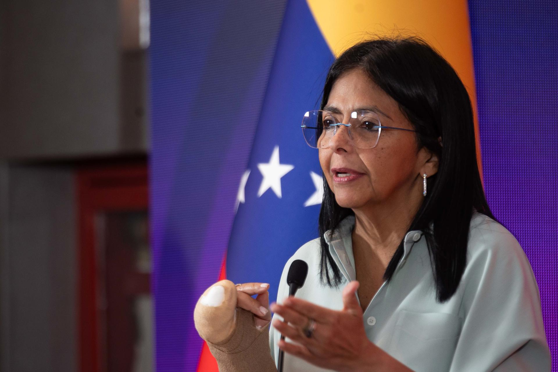 Fotografía de archivo de la vicepresidenta ejecutiva de Venezuela, Delcy Rodríguez. EFE/ Ronald Pena R