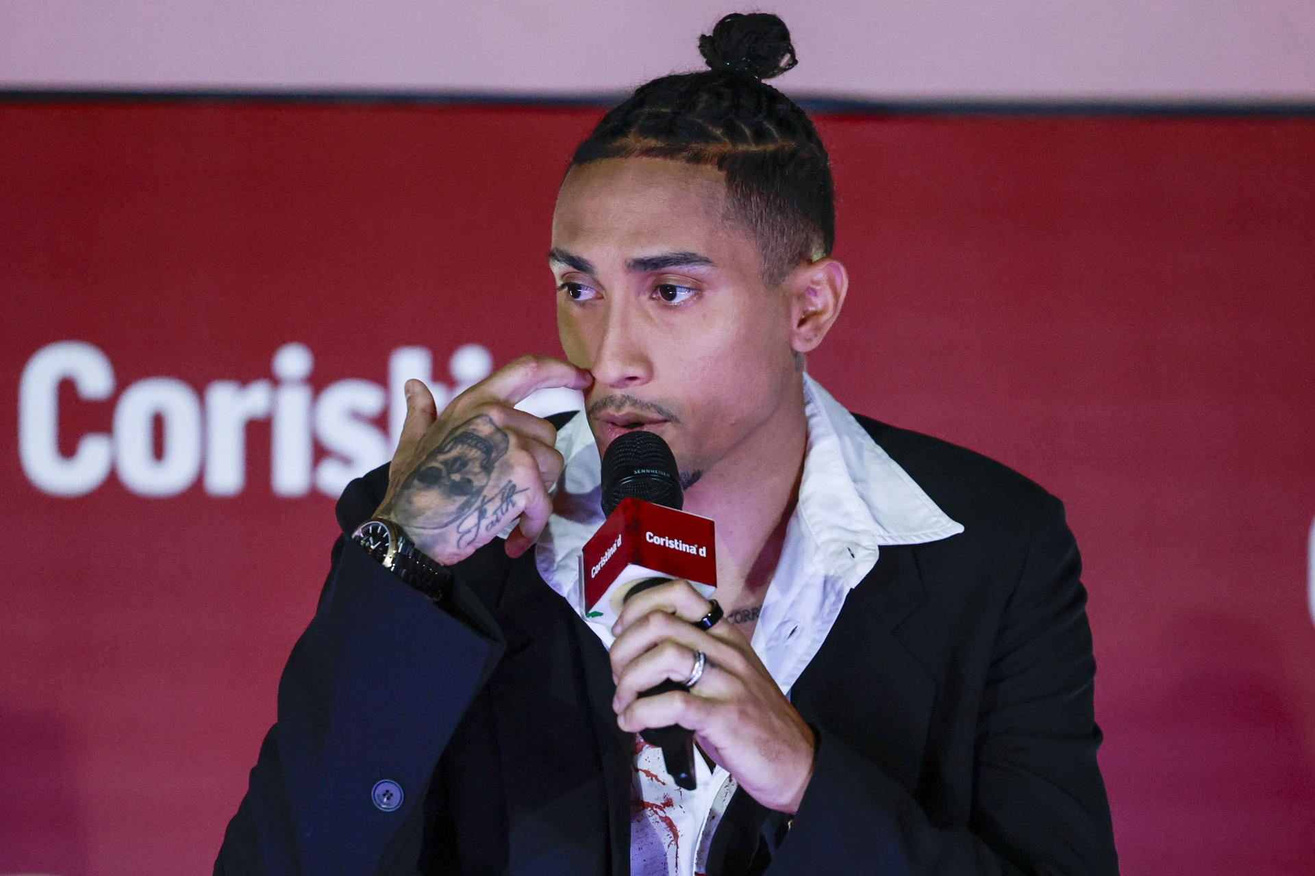Raphinha, delantero brasileño del FC Barcelona durante un evento en São Paulo (Brasil). EFE/Sebastiao Moreira