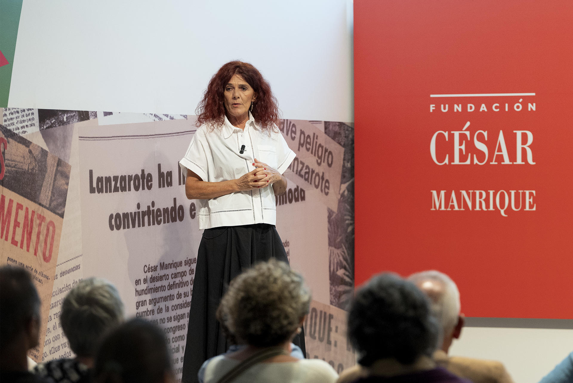 La abogada que impulsó la ley que da personalidad jurídica al Mar Menor, Teresa Vicente, un trabajo que le valió recibir el 'Nobel del ecologismo' en 2024, el Premio Goldman, ha defendido en la Fundación César Manrique de Lanzarote que el haber convertido esa albufera del Mediterráneo en el primer ecosistema de Europa con derechos propios "es un gran triunfo de la ciudadanía española". EFE/Adriel Perdomo