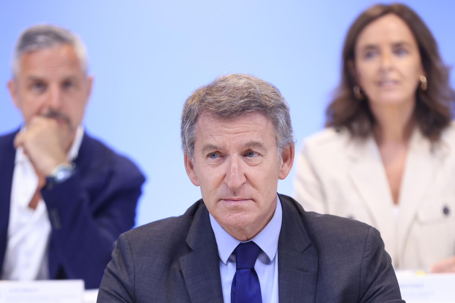 El líder del PP, Alberto Núñez Feijóo durante la reunión del Comité Ejecutivo Nacional del PP, este lunes en Madrid. EFE/ PABLO R.SECO