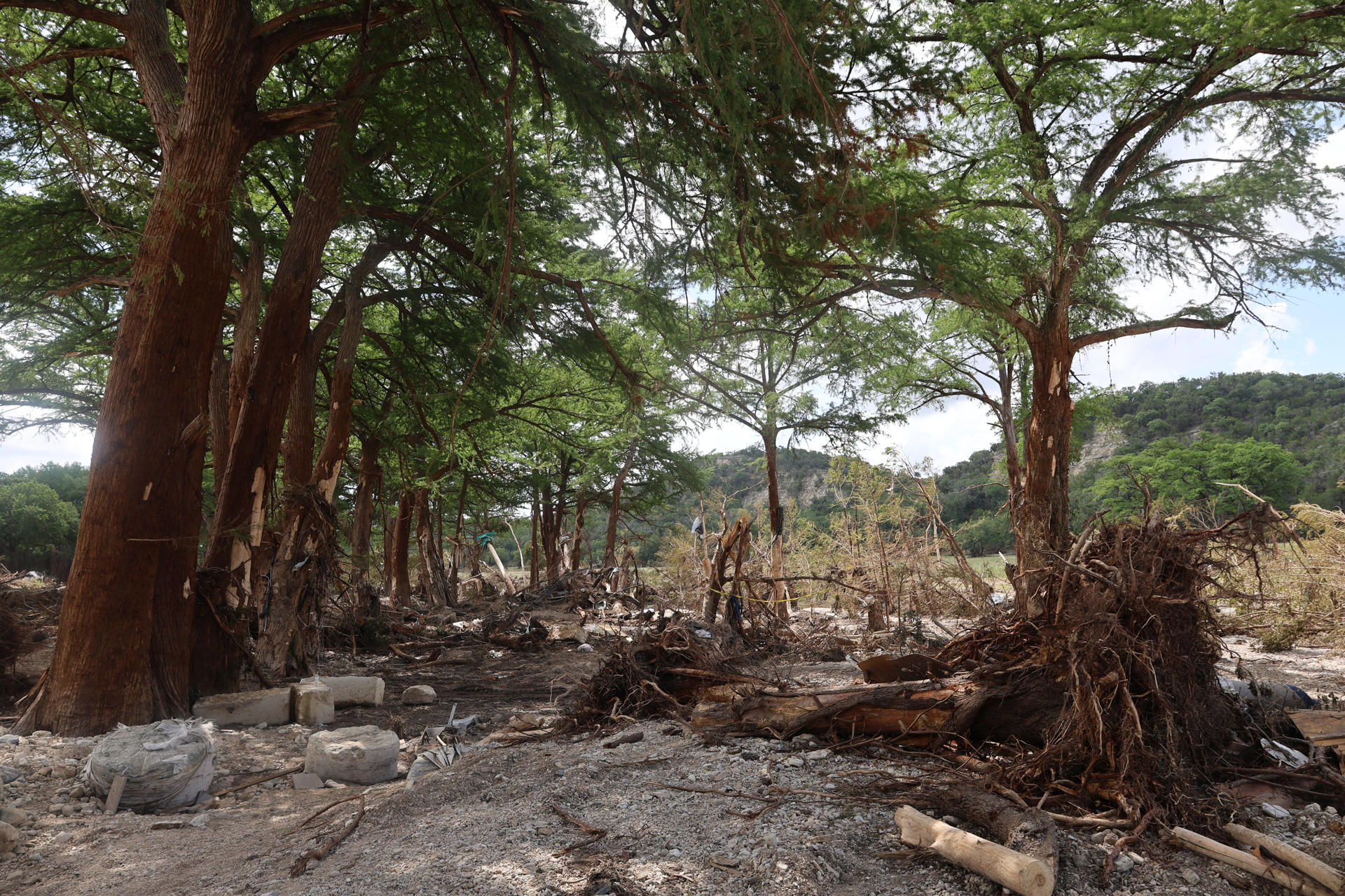 Fotografía de una zona afectada por las inundaciones este miércoles, en Kerville (Estados Unidos). EFE/ Octavio Guzmán