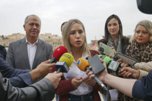 Imagen de archivo (25/11/2024) de la vicesecretaria nacional de Movilización y Reto Digital del PP, Noelia Núñez, en una visita a Melilla. EFE/ Paqui Sánchez