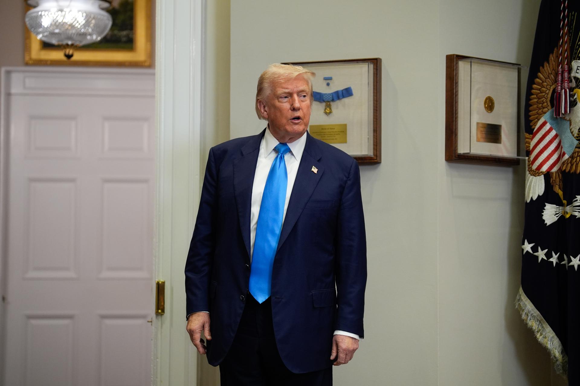 Washington, 30/07/2025.- El presidente de Estados Unidos, Donald Trump, fotografiado en la Casa Blanca. EFE/EPA/YURI GRIPAS / POOL